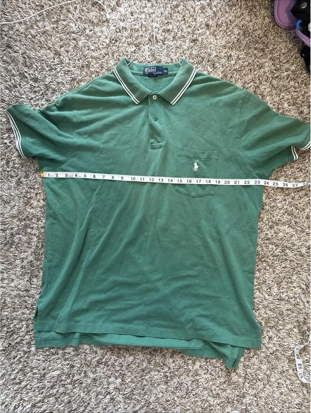 Polo Ralph Lauren Green Pocket Polo Shirt Short Sleeve Cotton Men’s Size XL